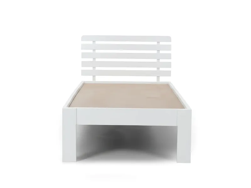 Alexa Solid Wood Single Bed in White Finish